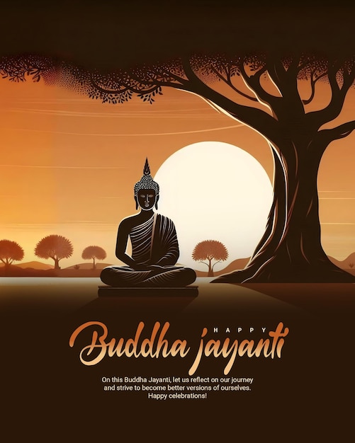 Happy Buddha Jayanti and happy Vesak day Social Media Instagram template