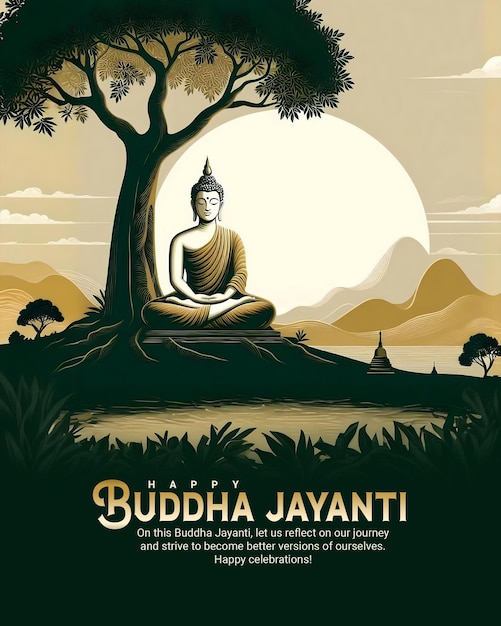 Happy Buddha Jayanti and happy Vesak day Social Media Instagram template