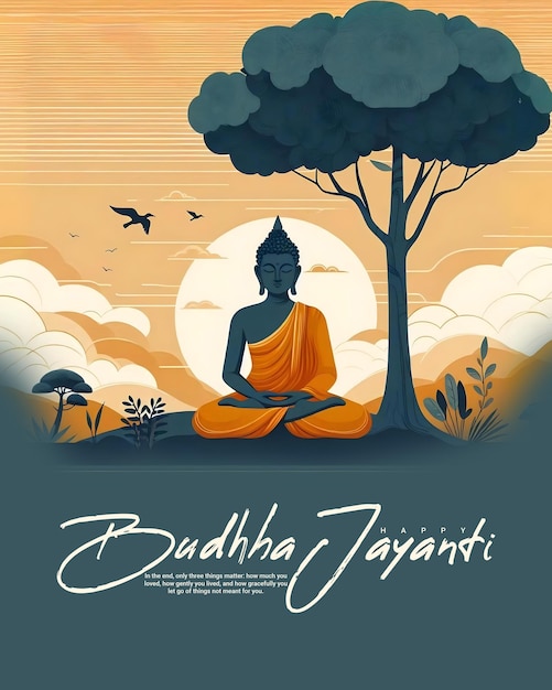 PSD happy buddha jayanti social media post banner template