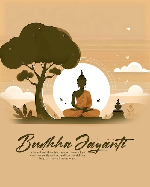 Happy buddha jayanti social media post banner template