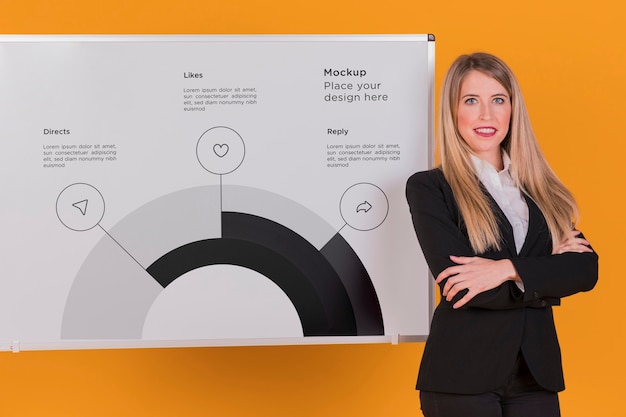 PSD happy business woman woman concept mock-up