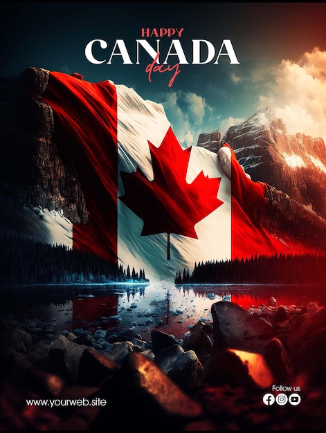 happy canada day social media post poster