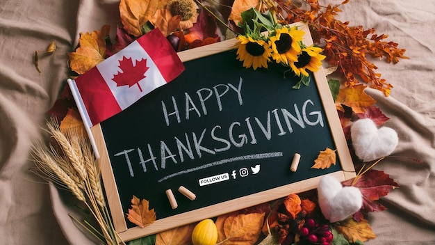 Happy Canada Thanksgiving Day Social Media Banner Template