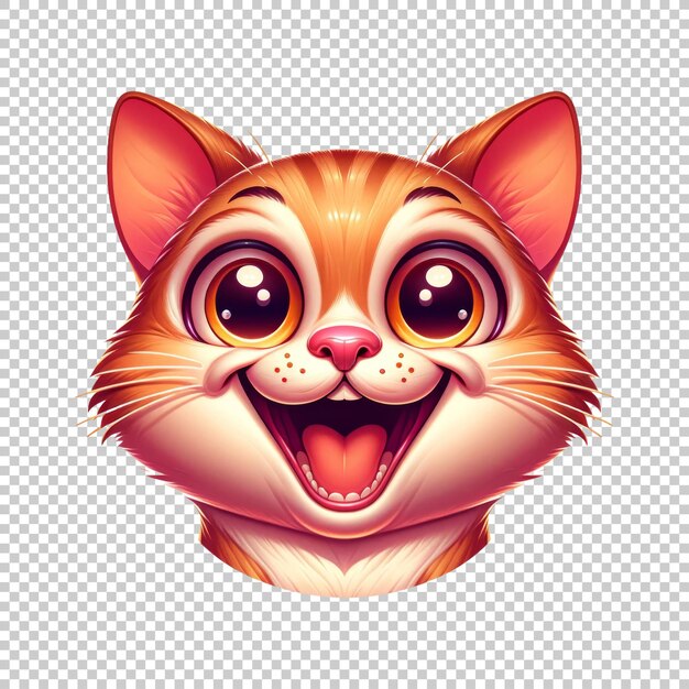 PSD happy cat illustration isolated on transparent background