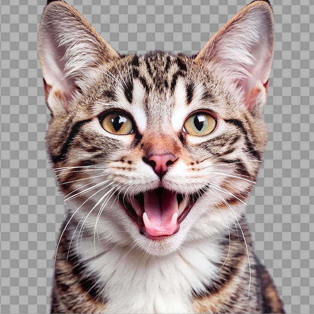 PSD a happy cat on transparent background