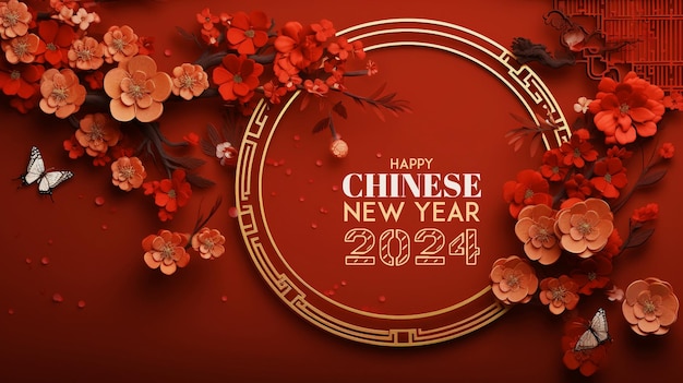 Happy Chinese new year background template and greeting card