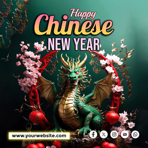 Happy Chinese New Year Social Media Post And Poster Banner Template Design