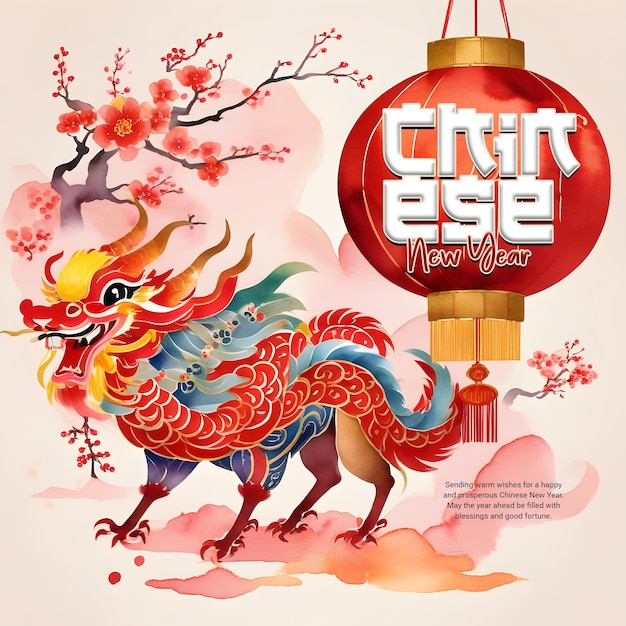 PSD happy chinese new year social media post template banner