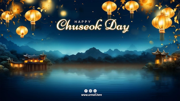 PSD happy chuseok festival background