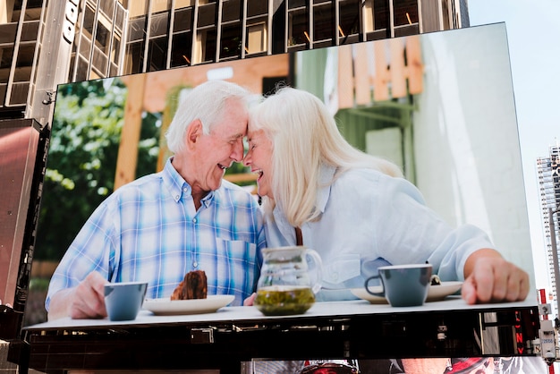 Happy couple billboard mock-up