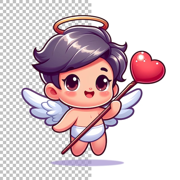 PSD happy cupid cartoon vector illustration