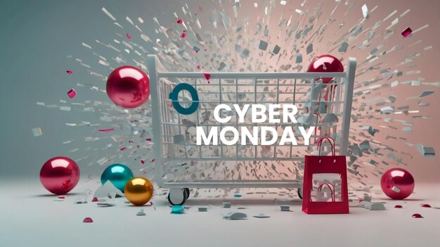 PSD happy cyber monday background banner