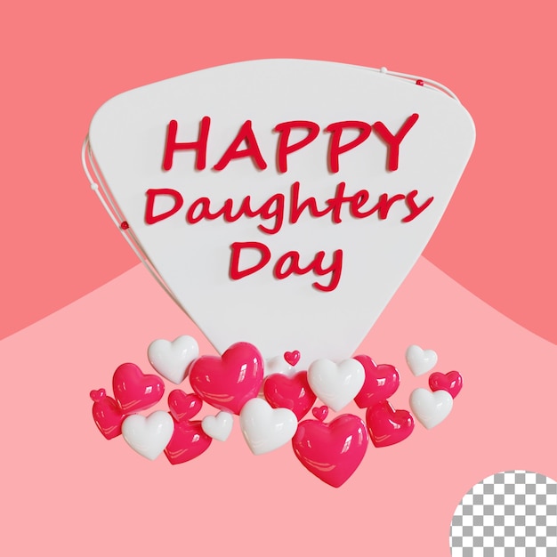 happy daughters day 3d illustration