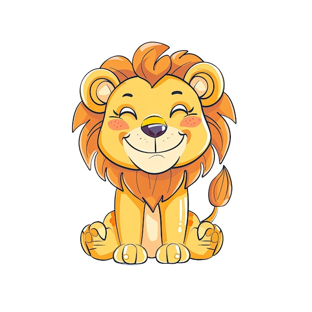 A Happy Depiction Of A Baby Lion In Cartoon Cartoon Illustration