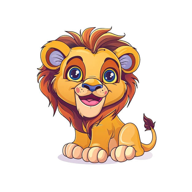 A Happy Depiction Of A Baby Lion In Cartoon Cartoon Illustration