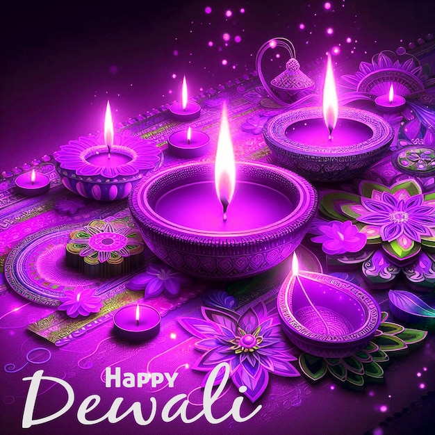 Happy dewali festival of lights diya background