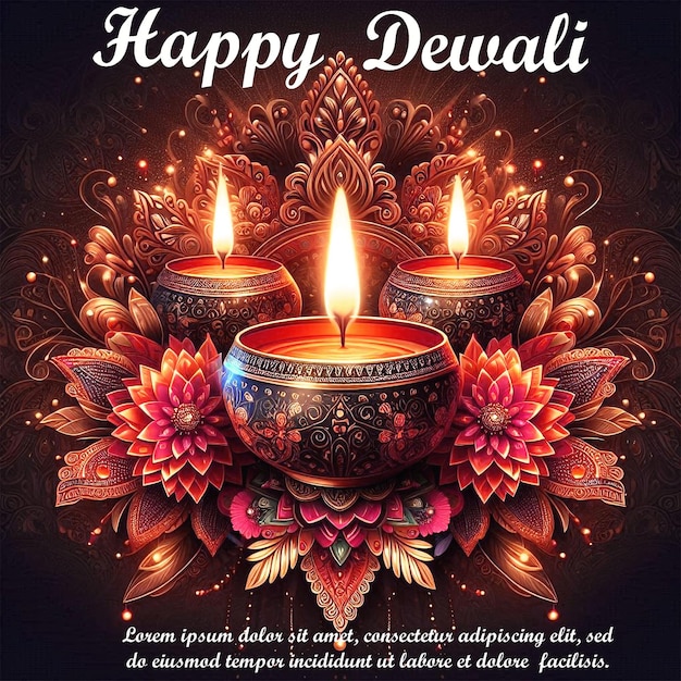 Happy dewali festival of lights diya background