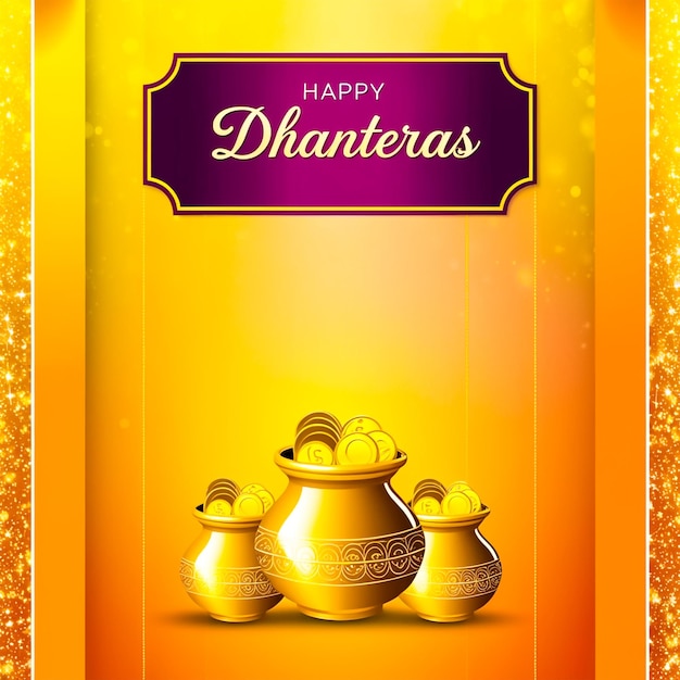 PSD happy dhanteras festival social media post design