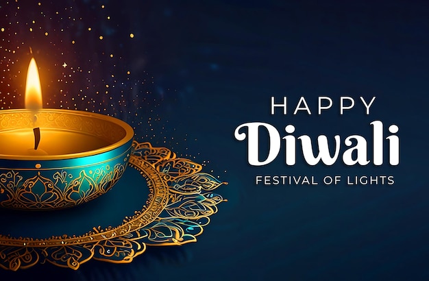 PSD happy diwali banner poster design