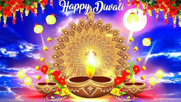 Happy Diwali celebration banner design template