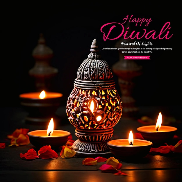 Happy Diwali Deepavali or Dipavali the festival Background