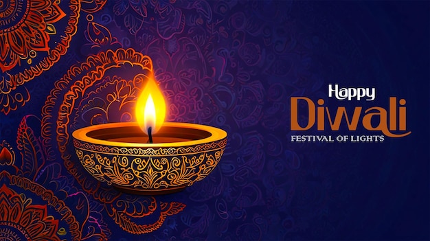 PSD happy diwali festival beautiful amp elegant diya background