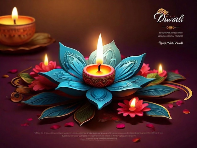 Happy Diwali festival flower design