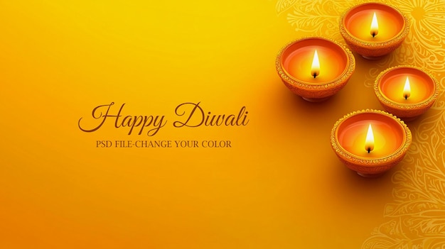 Happy Diwali festival of light background psd