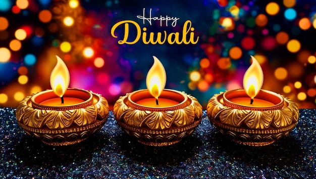 Happy Diwali festival social media post design with beautiful decorations backgrounds