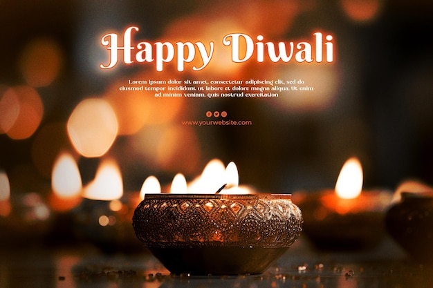 Happy diwali social media banner