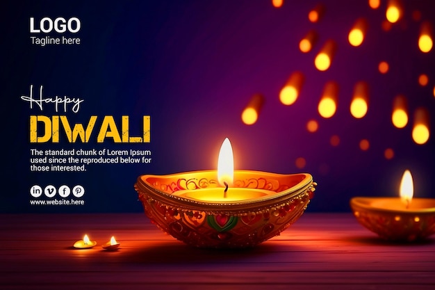 Happy Diwali traditions backgrounds and social media post templates design