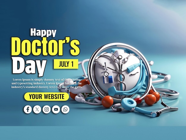 Happy Doctors Day Social Media Banner