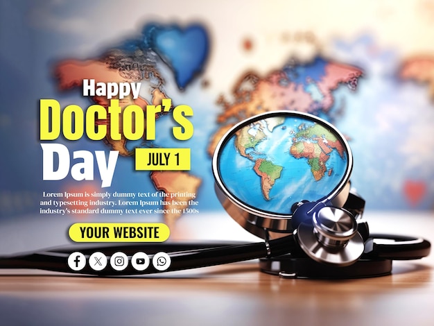 Happy Doctors Day Social Media Banner