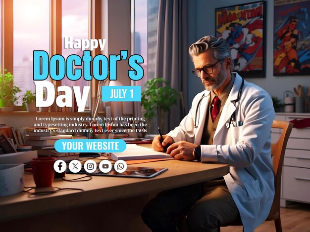 Happy Doctors Day Social Media Banner