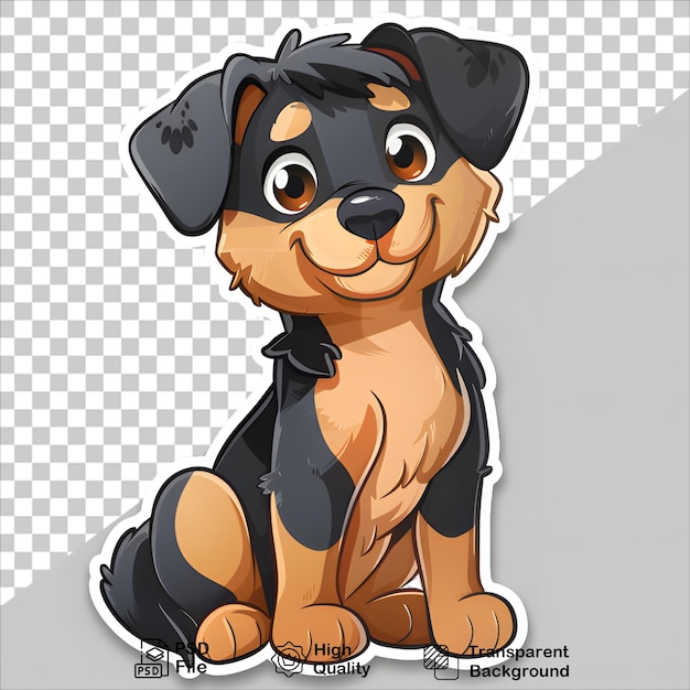 Happy Dog Cartoon Graphic for Stickers