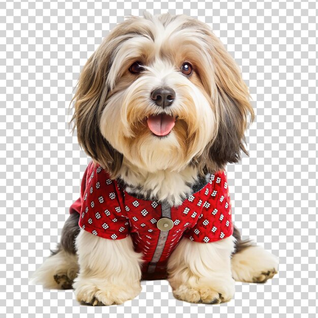 PSD happy dog dressed isolated on transparent background