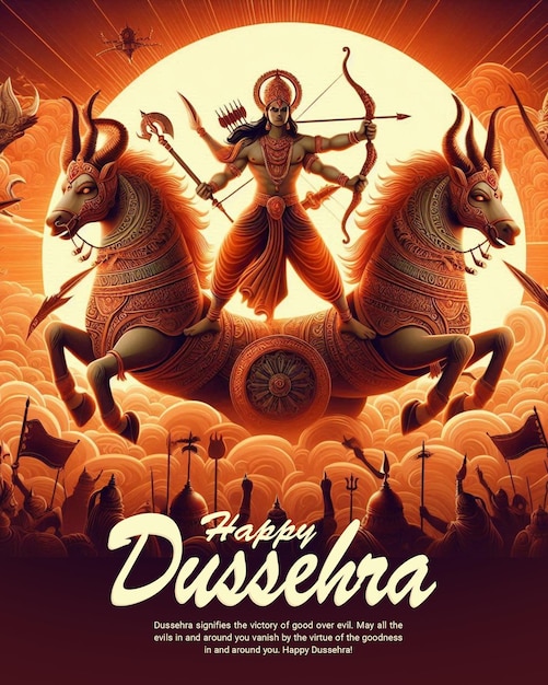 PSD happy dussehra and vijyadashmi with lord rama social media post