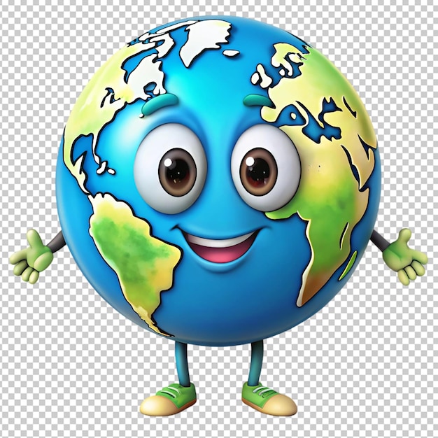 PSD happy earth concept illustration isolated on transparent background