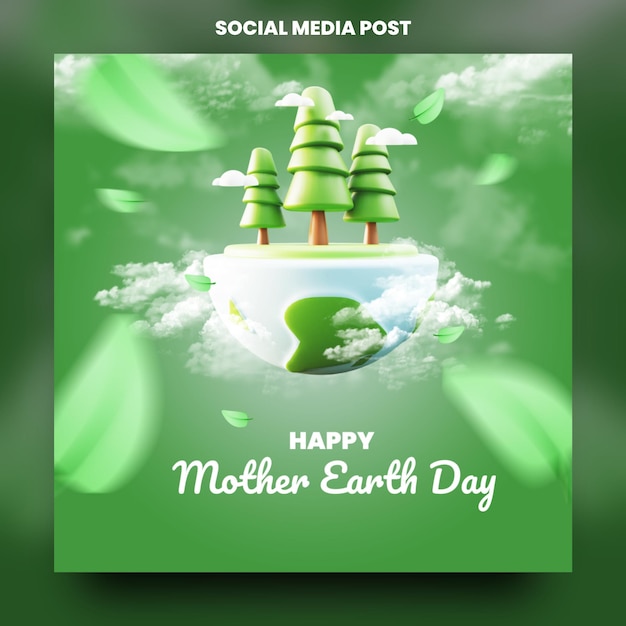 Happy earth day flyer template