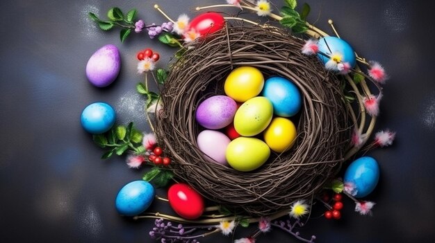 Happy Easter background Social media post or banner template Easter day