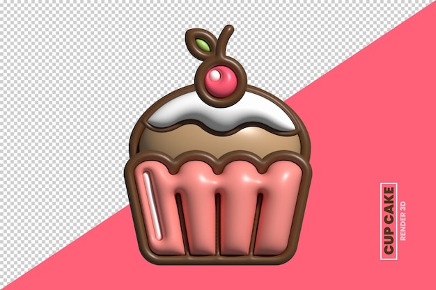 Happy Easter Day Banner With 3D Render Icon Cup Cake