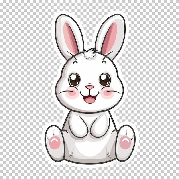 Happy easter day eggs with bunny on transparent background