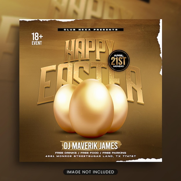 Happy Easter Party Event Flyer Social Media Template or web banner