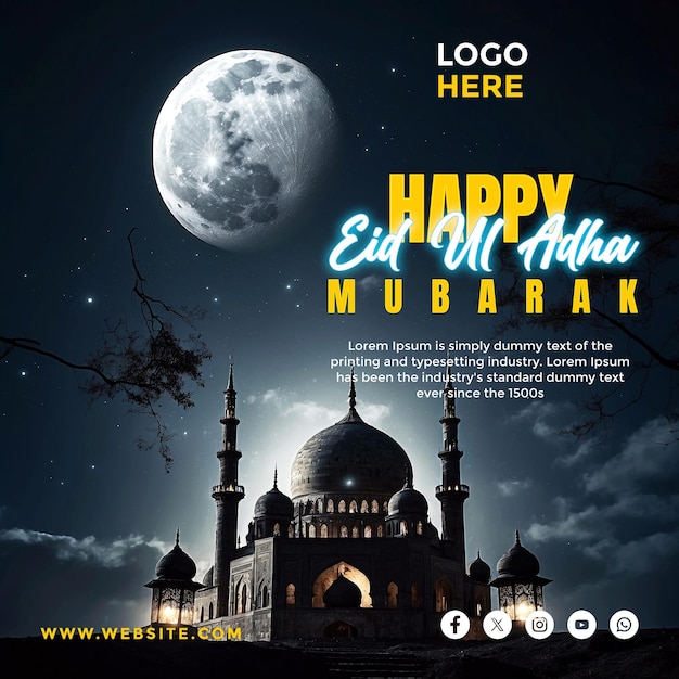 Happy Eid Al Adha Mubarak Social Media Banner Design