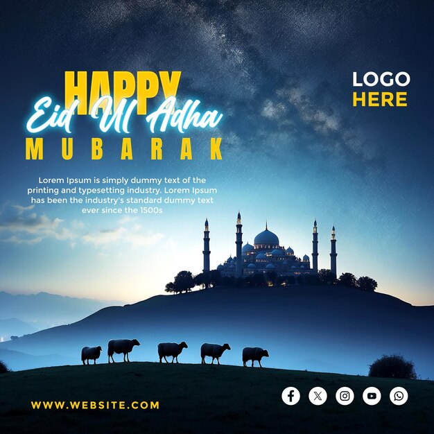 Happy Eid Al Adha Mubarak Social Media Banner Design