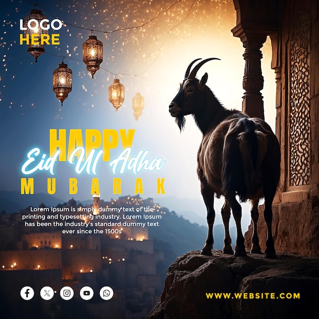 Happy Eid Al Adha Mubarak Social Media Banner Design