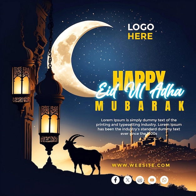 Happy Eid Al Adha Mubarak Social Media Banner Design