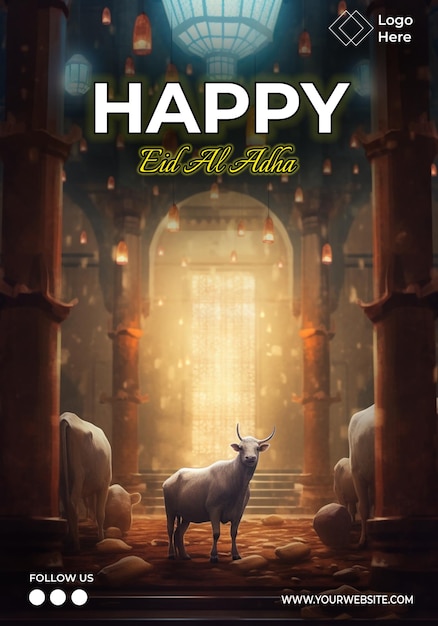 Happy Eid Al Adha Poster Template Editable