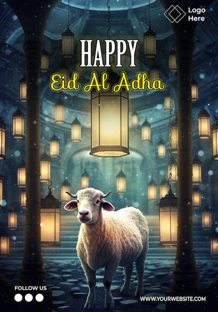 Happy Eid Al Adha Poster Template Editable