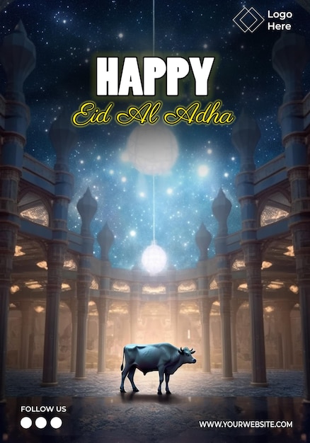 Happy Eid Al Adha Poster Template Editable